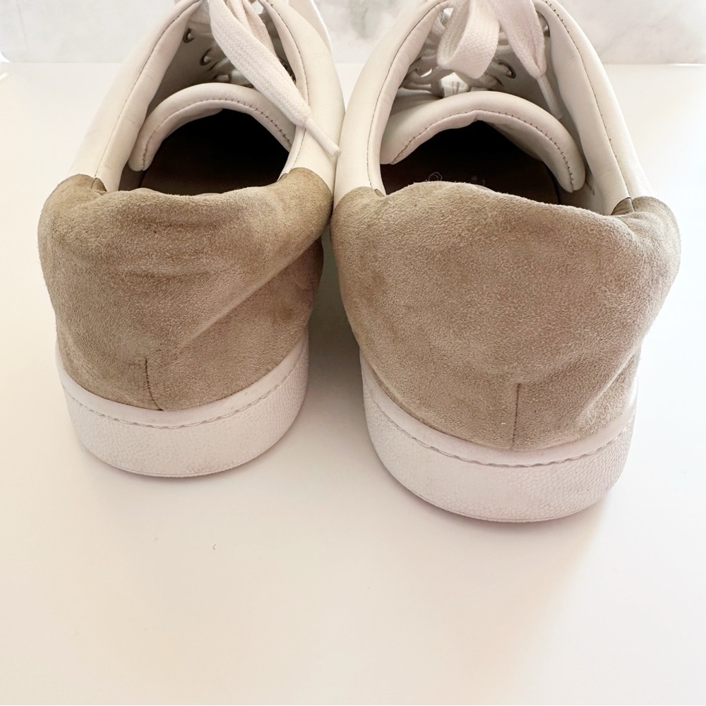 Vince Varin Leather Low-Top Sneaker in White Woodsmoke 9/39 - Picture 5 of 10